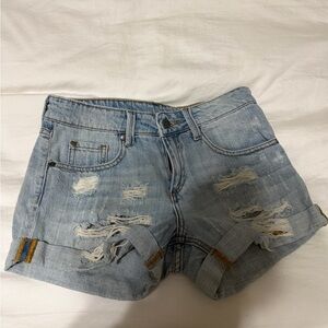Pistola Light Blue Distressed Jean Shorts